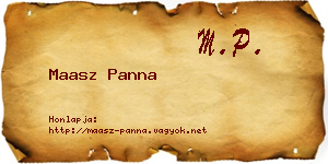 Maasz Panna névjegykártya